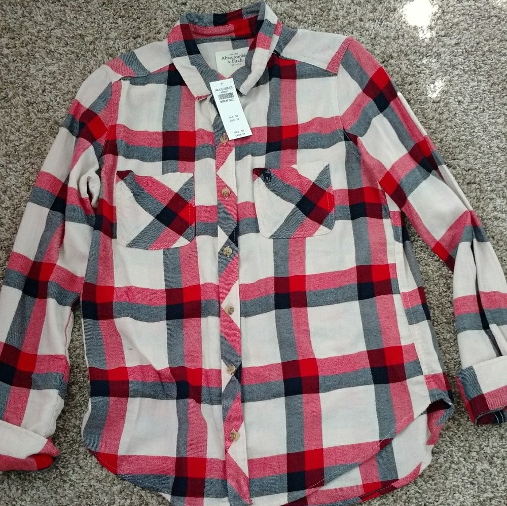 Red, black, and cream flannel